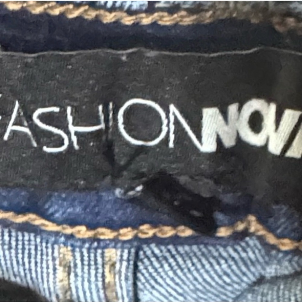 Fashion Nova Brianca Bow Dark Blue Flare Jeans - Picture 4 of 7
